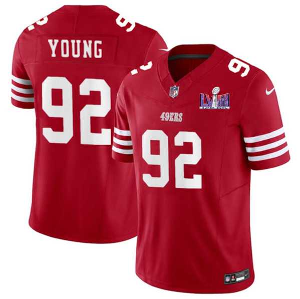 Men & Women & Youth San Francisco 49ers #92 Chase Young Red 2024 F.U.S.E. Super Bowl LVIII Patch Vapor Untouchable Limited Jersey